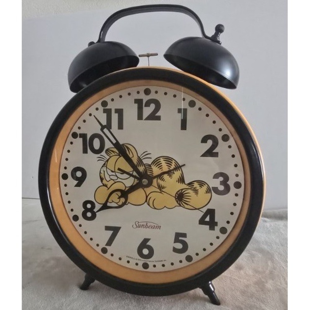 Vintage Garfield Big Fat Alarm Clock 1978 Sunbeam 17X12" *flaws